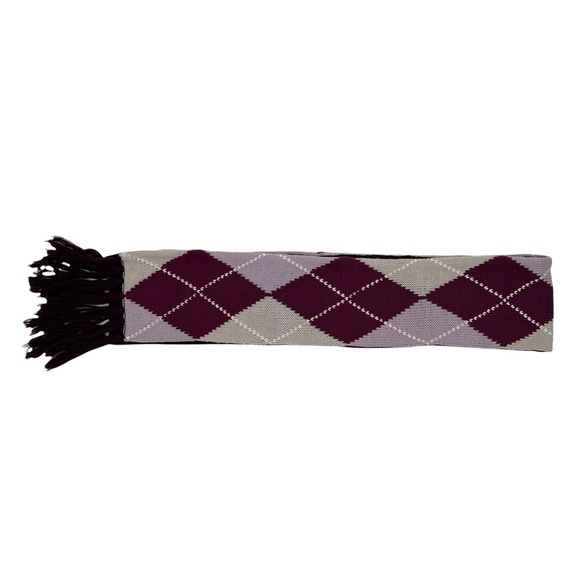 New York & Co. Purple Argyle Fringe Scarf - Picture 8 of 10